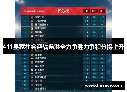411皇家社会迎战希洪全力争胜力争积分榜上升